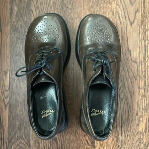 Dansko golden gate Josephine platform chunky loafer shoes, olive green, size 38